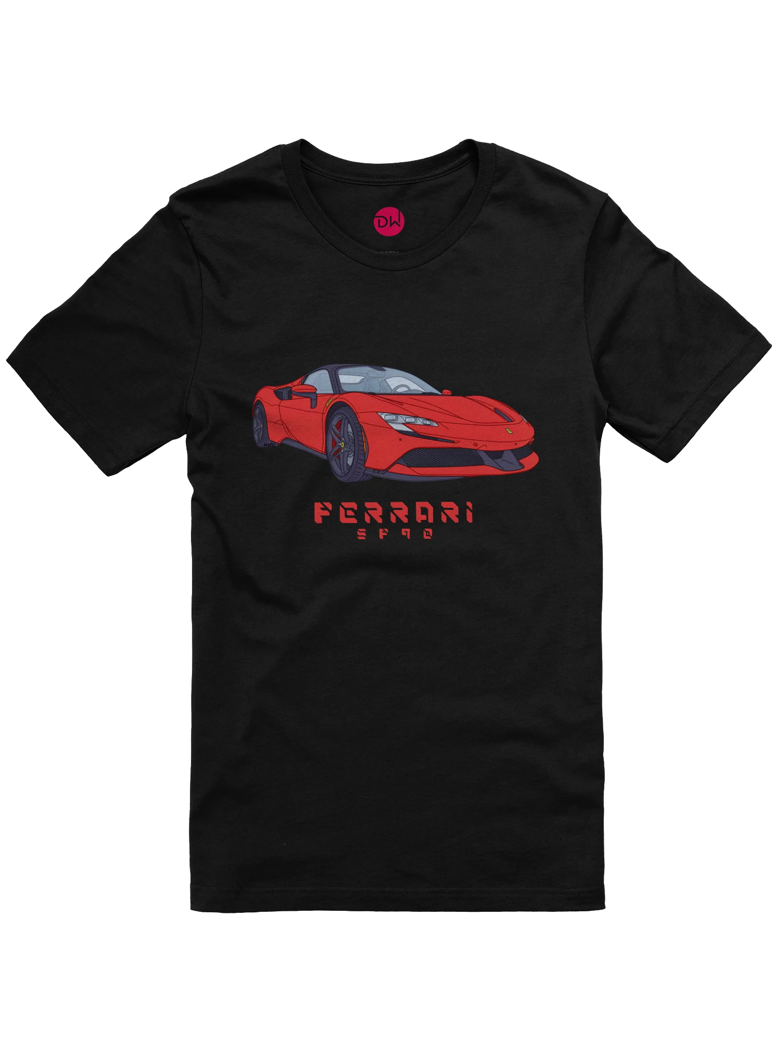 Rosso Corsa Ferrari SF90 Shirt (Retro, Sketch, Silhouette) product image (1)