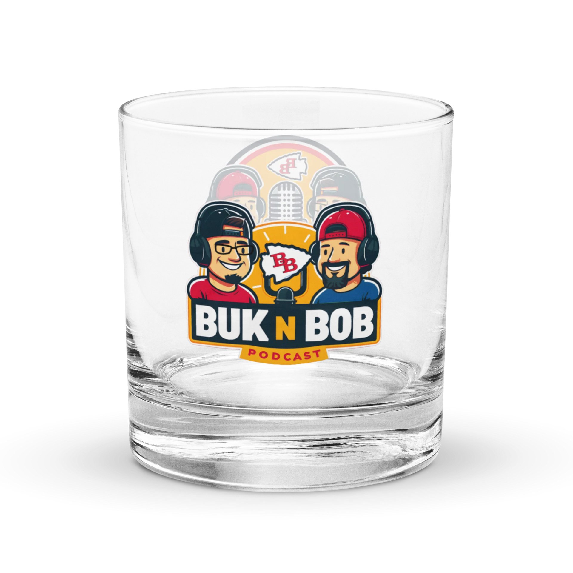 Buk N Bob Podcast Rocks Glass product image (3)