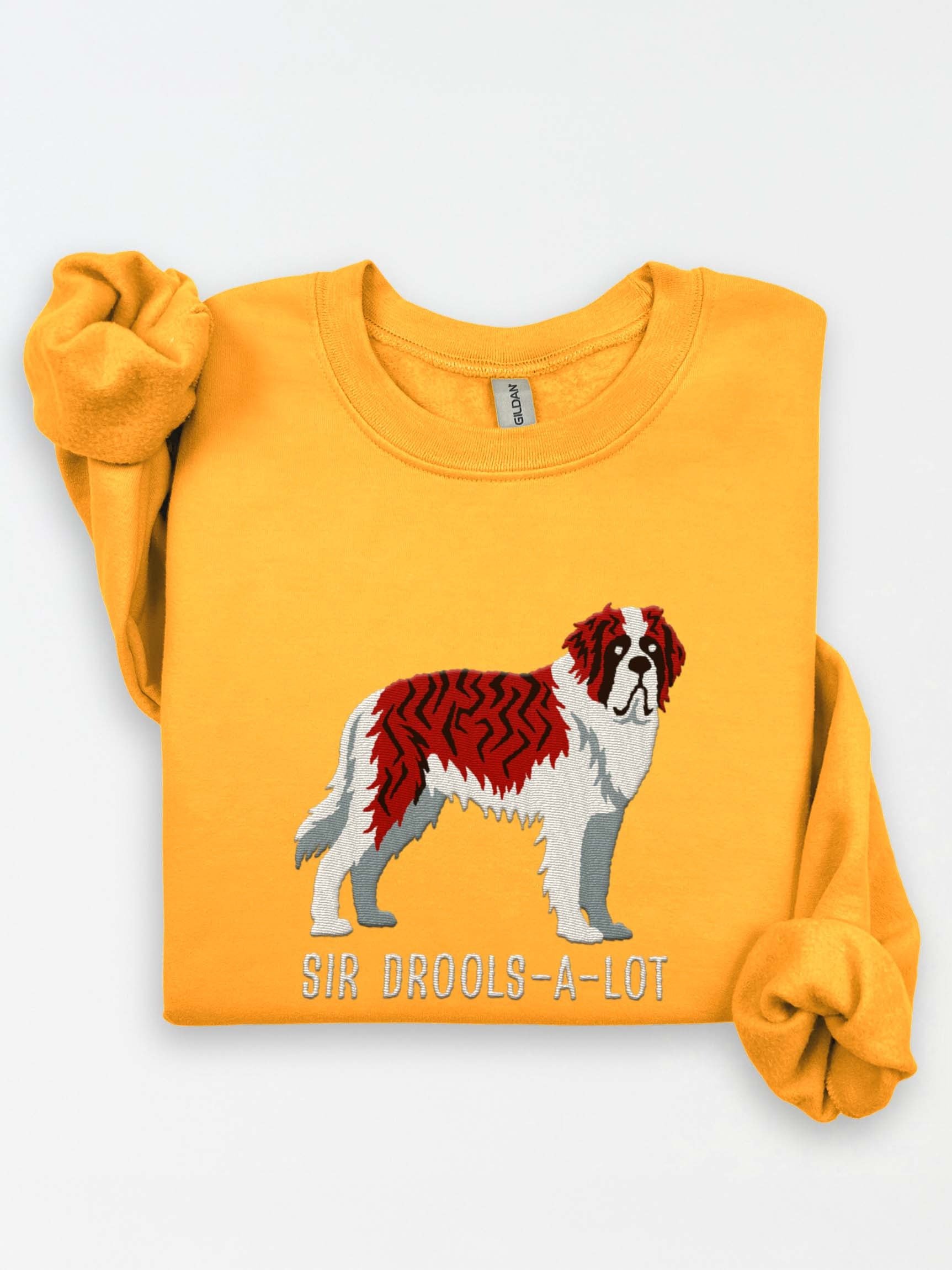 Sir Drools-A-Lot Sweatshirt (Embroidered) of a Saint Bernard(Brindle & White) product image (1)