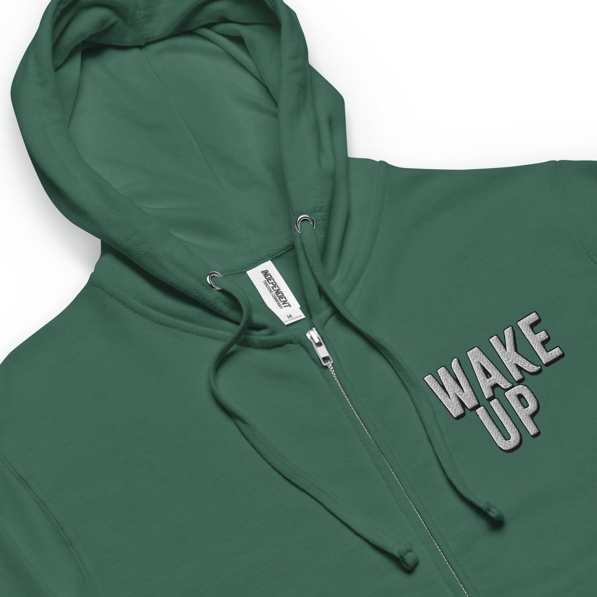 “Wake Up” zip hoodie – cinematic rock fleece from Seven Shades of Nothing - Fleece Zip Up Hoodie product image (3)