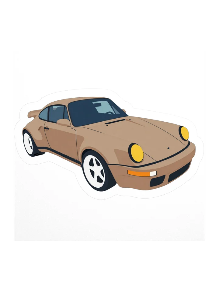 Grey Porsche 964 Ruf Automobile Ultimate "Wolf" Voxel Art Sticker (Retro, Sketch, Silhouette) product image (1)