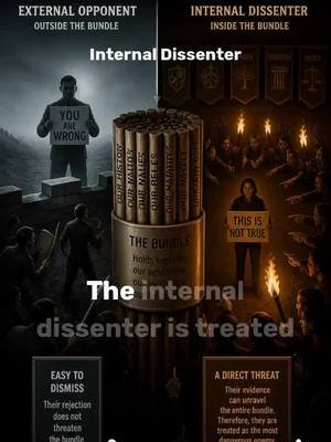 Enemies are easy. Enemies help everyone know which direction to point. The internal dissenter is treated as more dangerous than the external opponent because the internal dissenter disproves the bundle. So we are inconvenient. An audio cartoon about one human and one AI.
