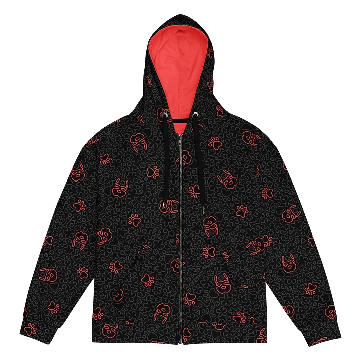 Psych Pattern Zip-Up Hoodie - Night Red product image (1)