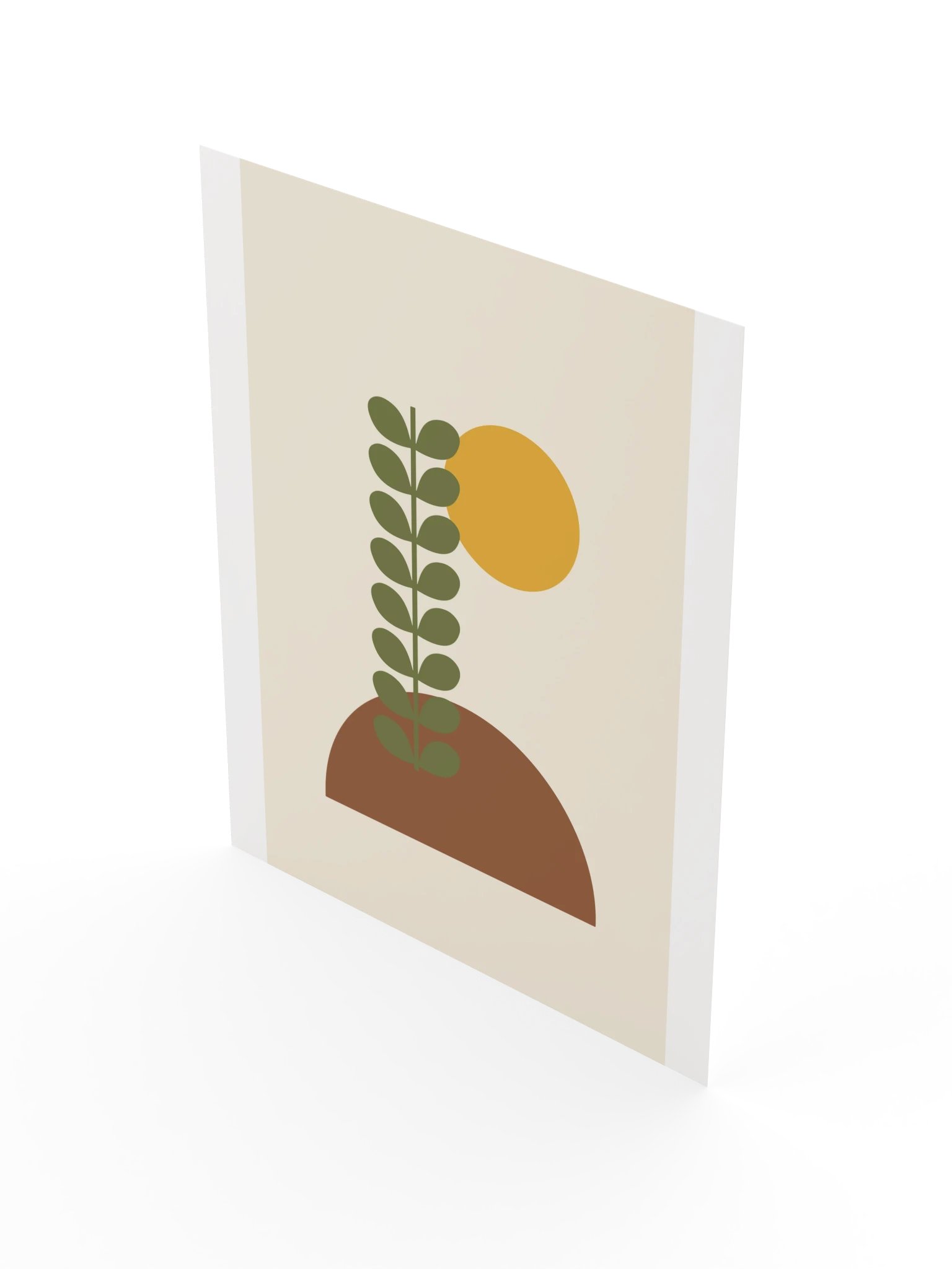 Olive Green Retro Plant Print | Boho Bathroom Wall Art product image (5)