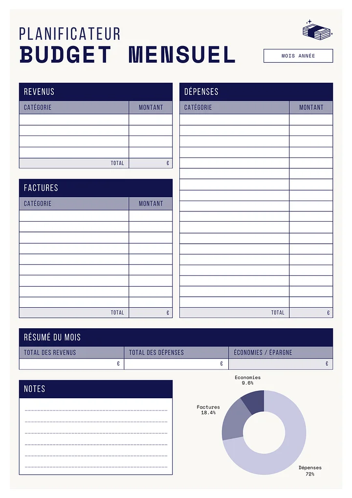 Planificateur Budget mensuel product image (1)
