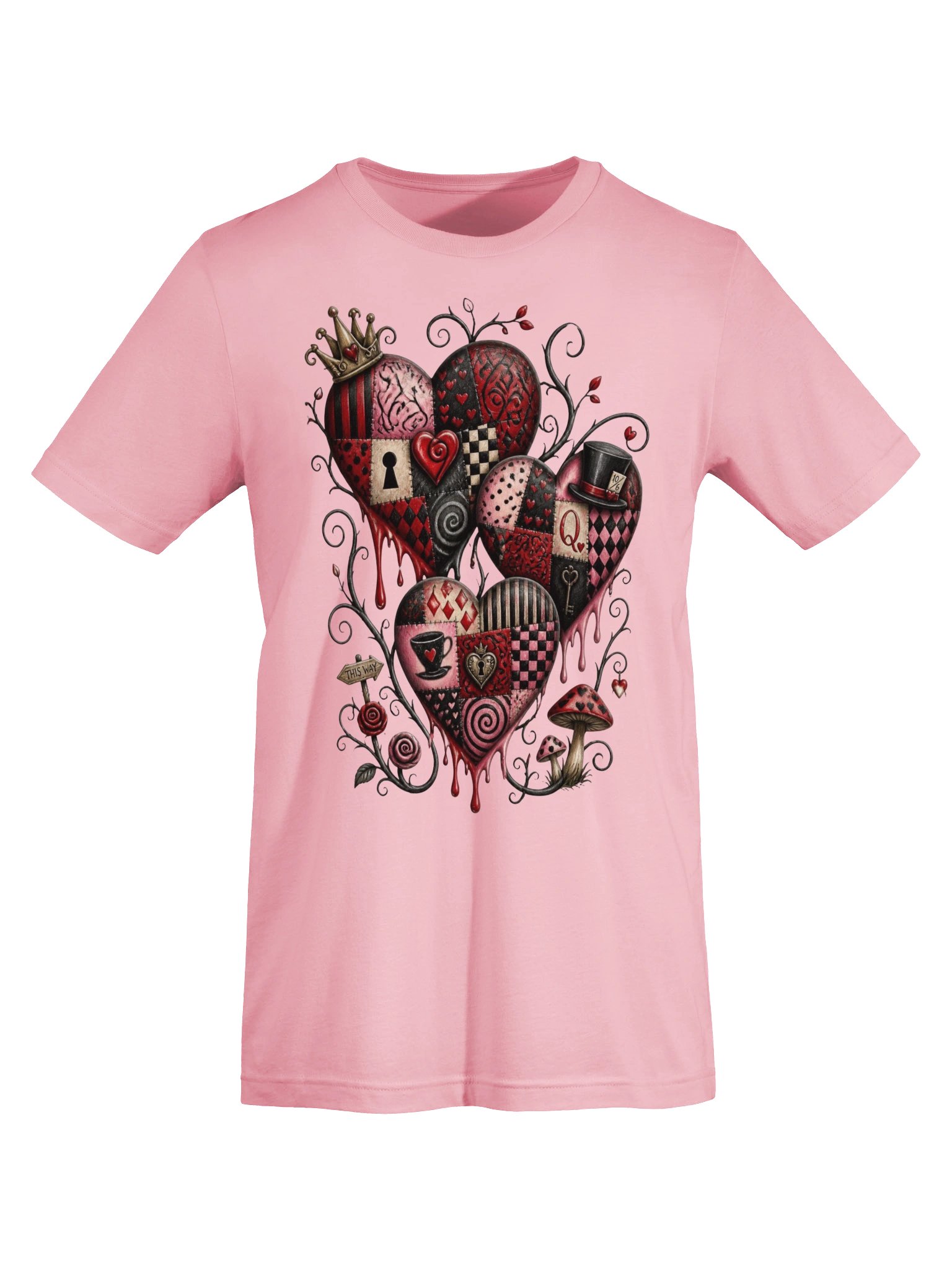 Wonderland Queen of Hearts Shirt, Whimsigoth Alice Tee, Mad Tea Party Graphic product image (6)