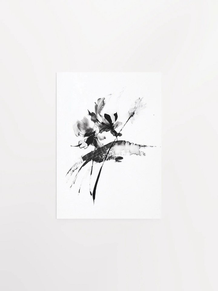 Ink Bloom III: Monochromatic Floral Art Print product image (1)