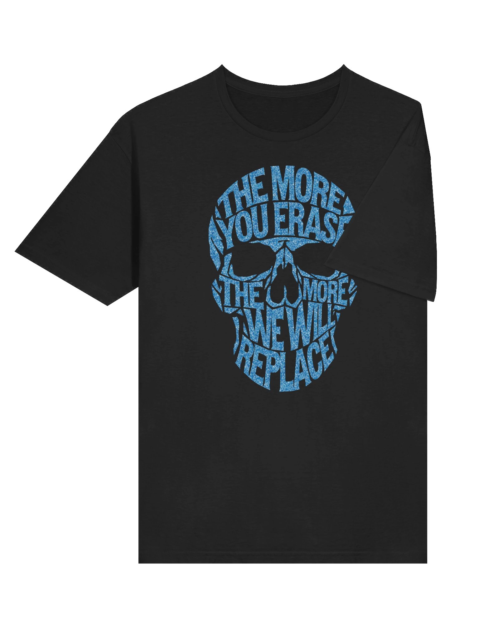 THE MORE YOU ERASE SKULL Graphic T-Shirt Speckled Blue product image (4)