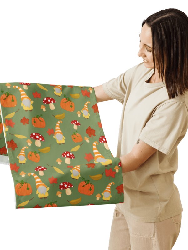 Fall with my Gnomies in Green Pattern Table Runner product image (3)