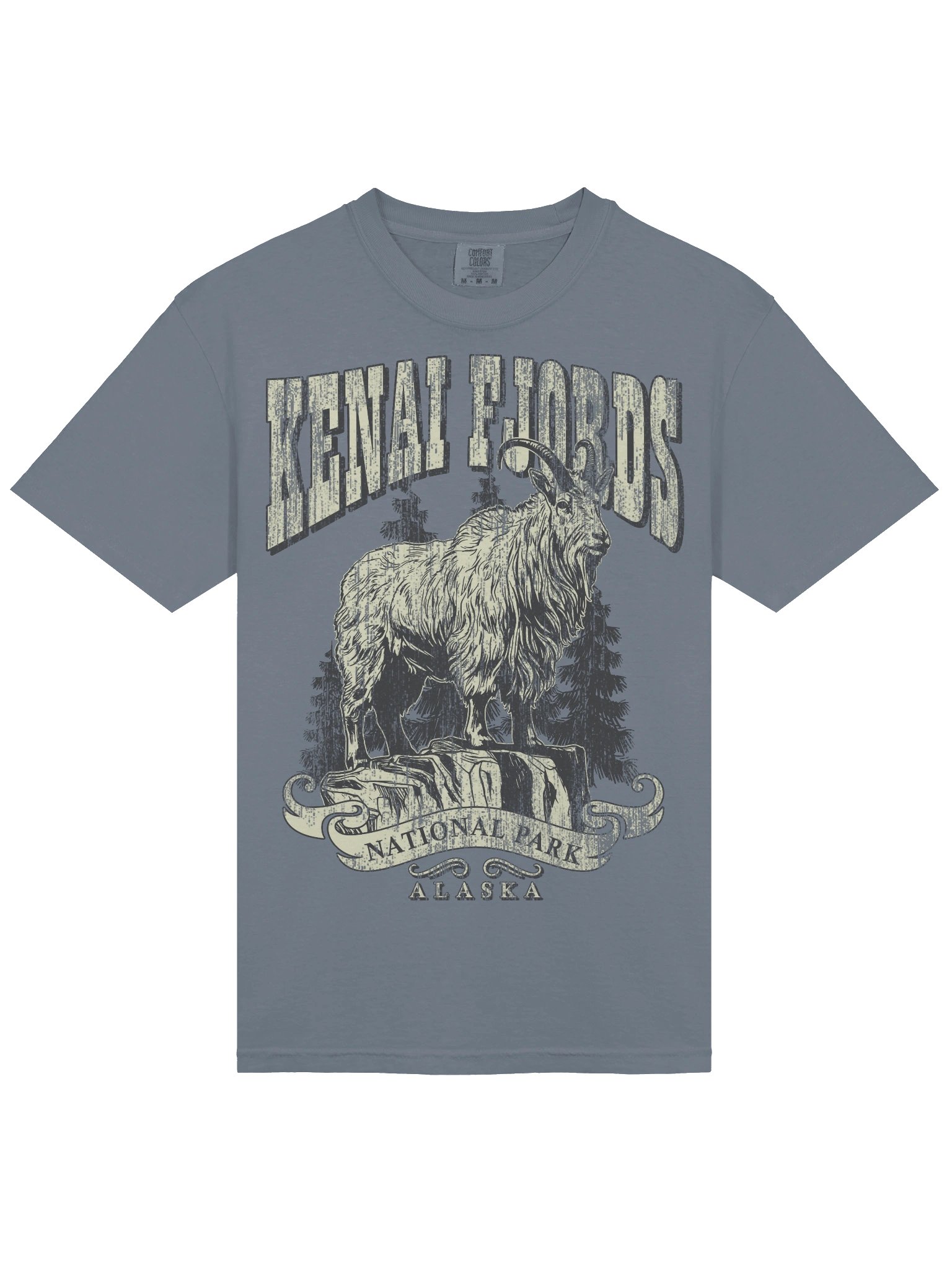 Kenai Fjords National Park Shirt – Vintage Mountain Goat Graphic Tee Alaska product image (7)