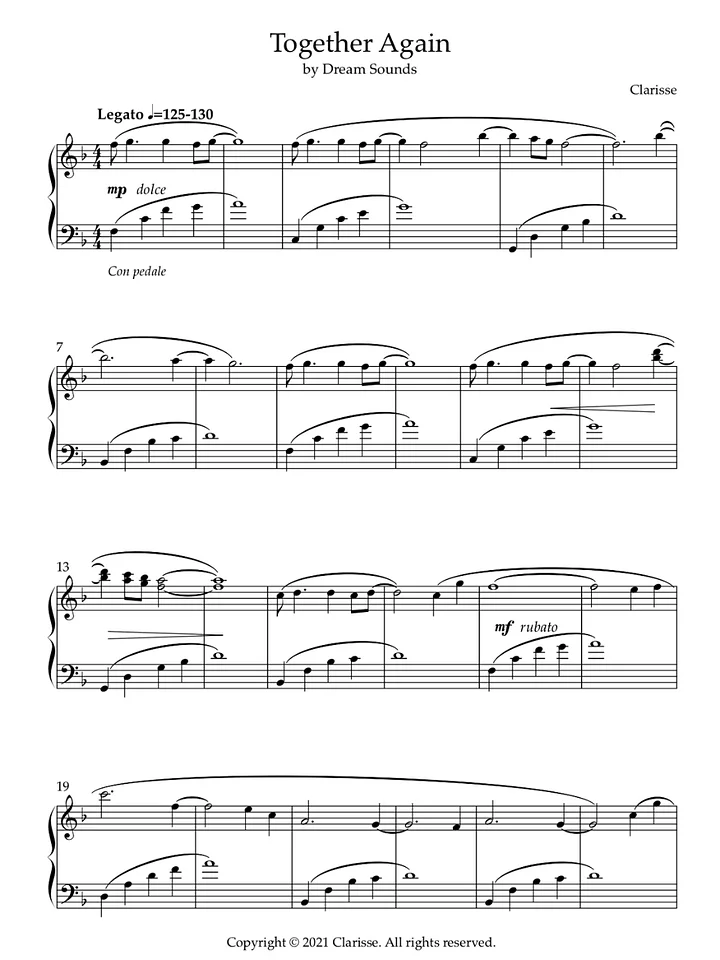 Together Again - Sheet Music product image (1)