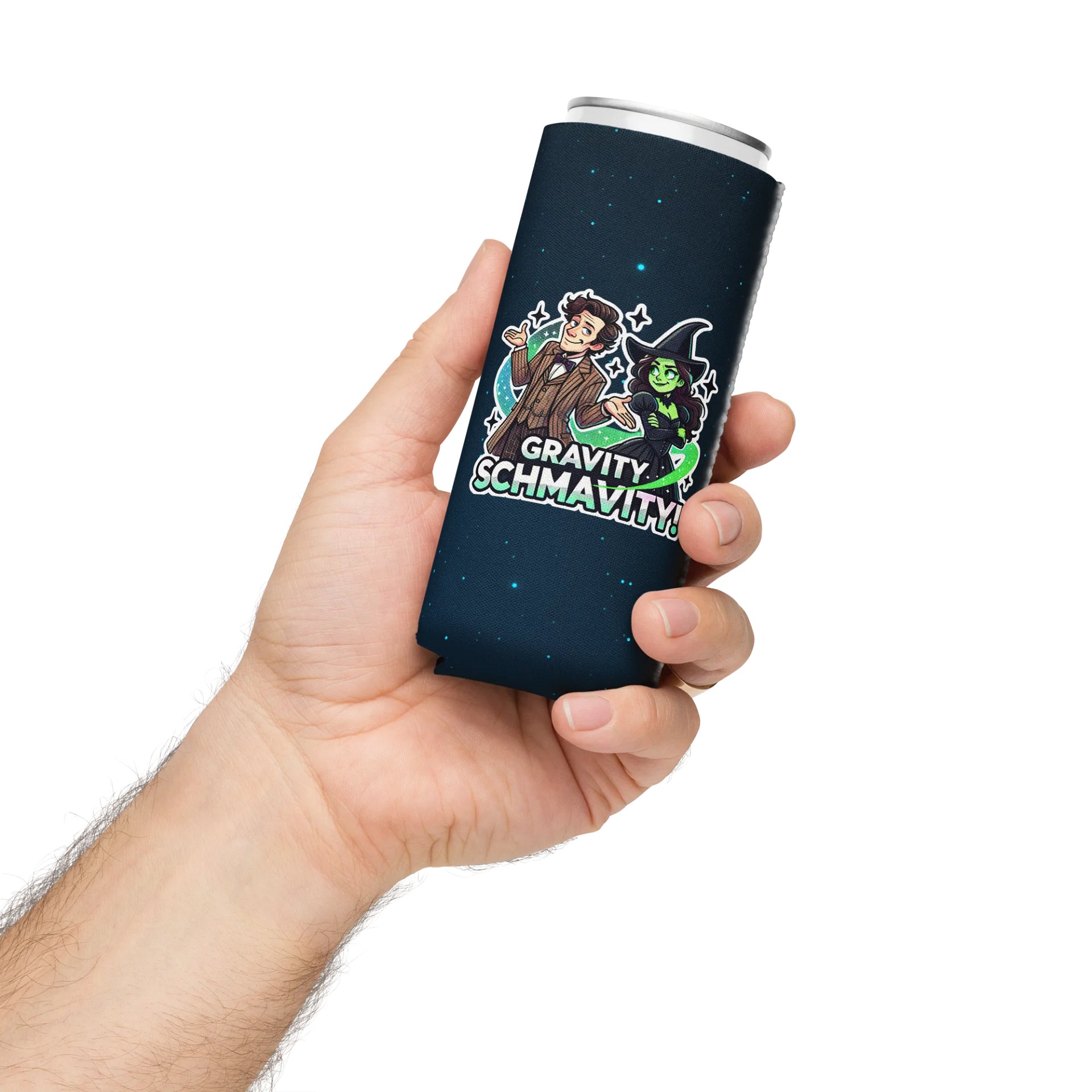 Defying Gravity Schmavity Can Cooler – Funny Wicked Whovian Coozie Gift product image (1)