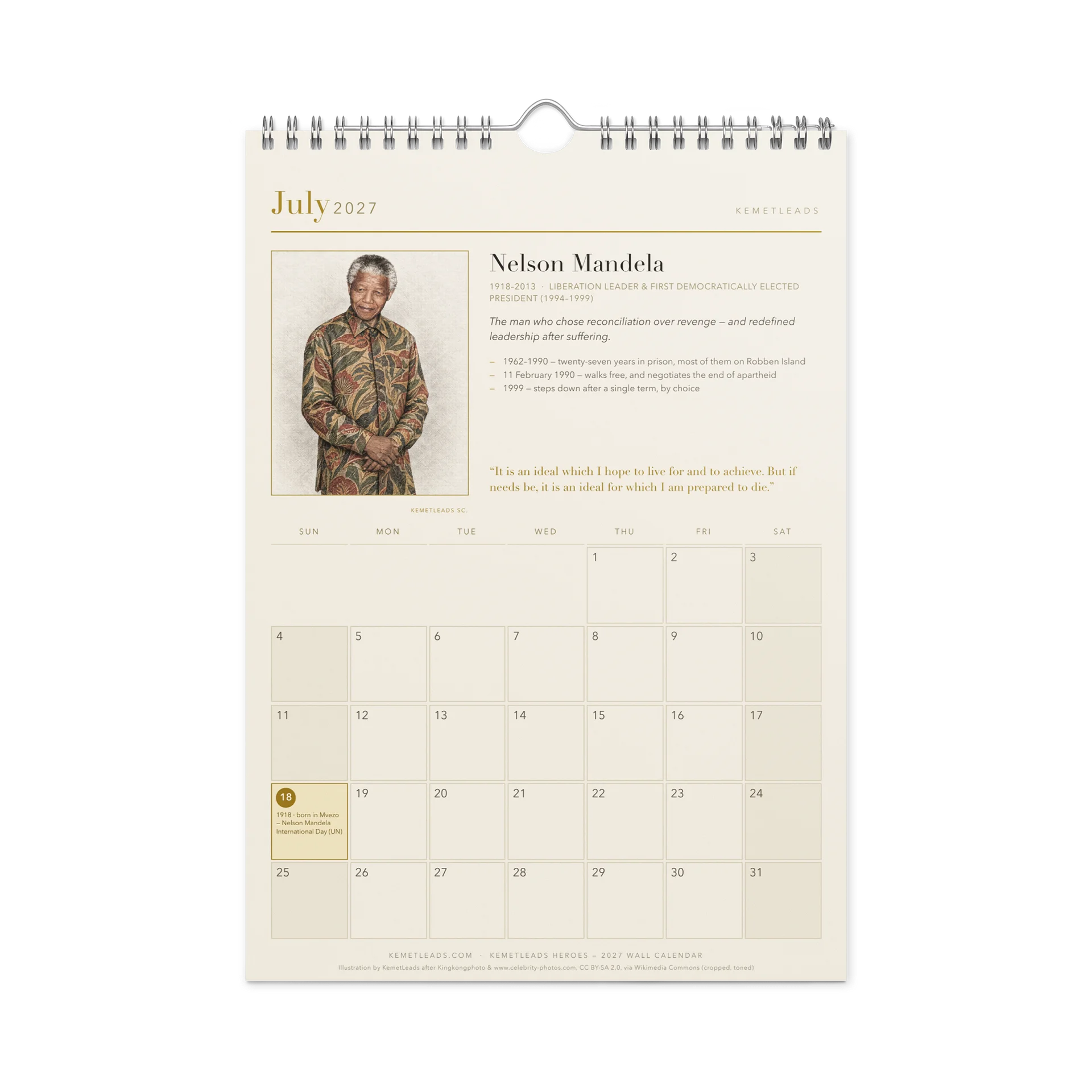 KemetLeads Heroes — 2027 Wall Calendar product image (7)