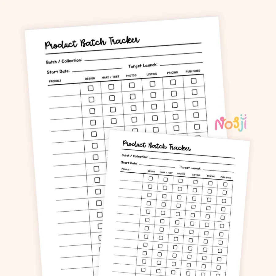 Product Batch Tracker Printable Product Launch Planner product image (1)