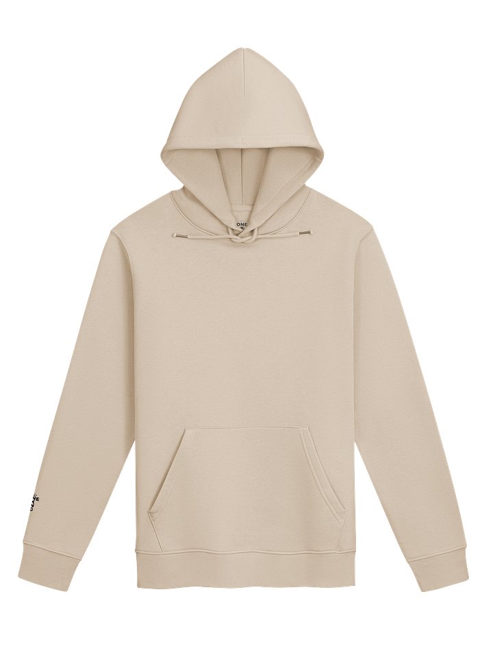ONE KING Urban Crown 100% Organic Cotton Premium Street Hoodie with embroidered sleeve logo black print product image (2)