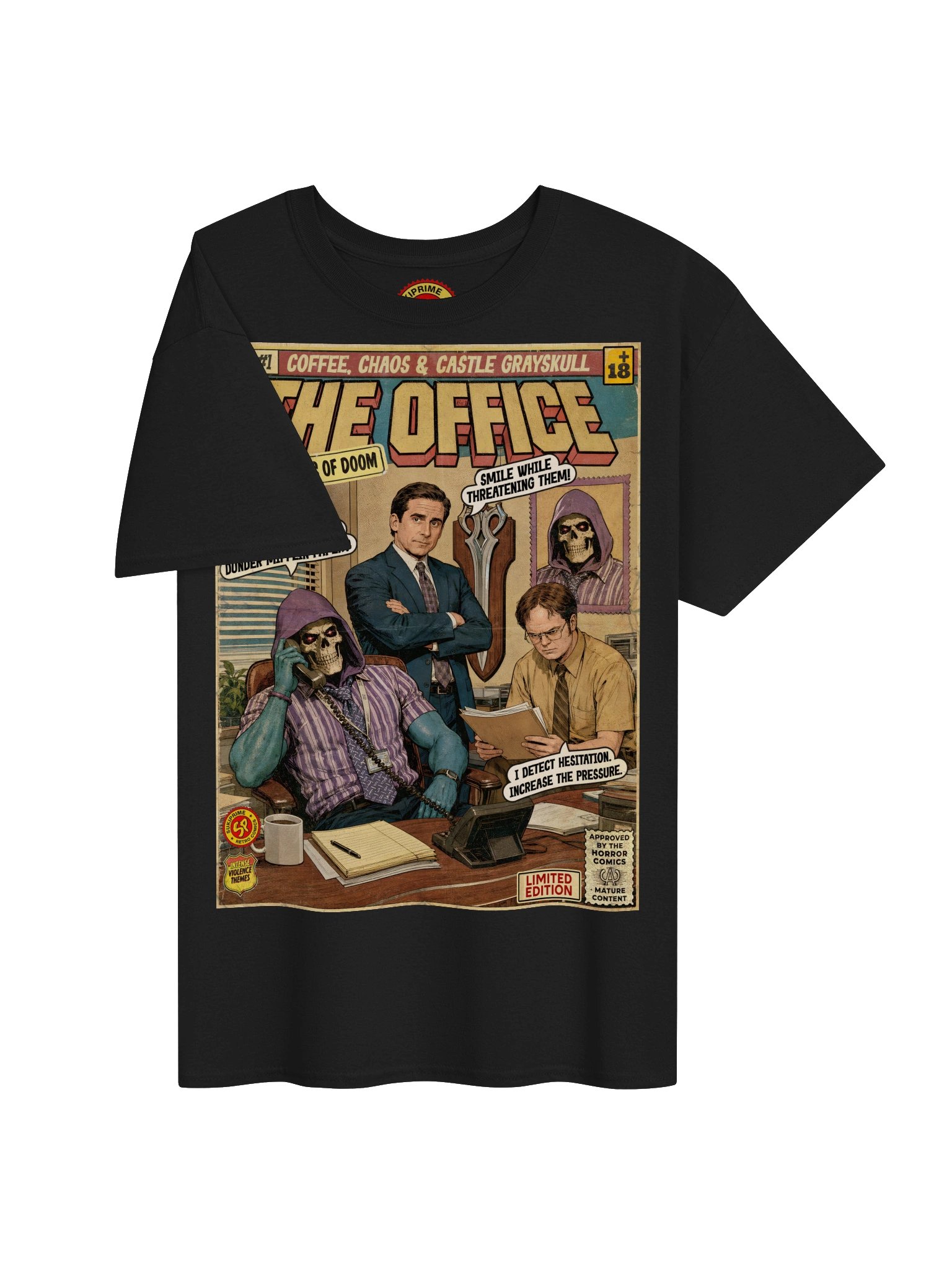 Skeletor Vs. The Office Comic Art Gaming T-Shirt product image (3)