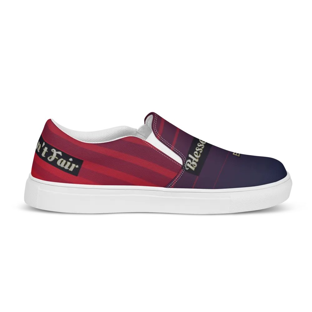 BBG Diamond Cross Purple and Burgundy Gradient Men's Slip Ons product image (11)