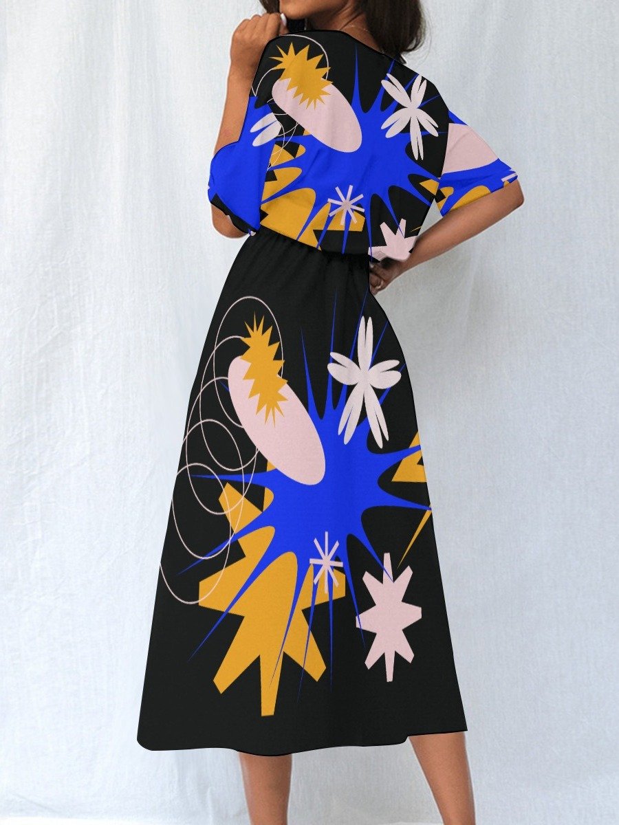 Midnight Bloom Abstract Midi Dress product image (4)