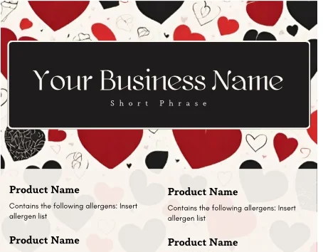 Valentines Hearts Cake Tasting Label Templates product image (1)