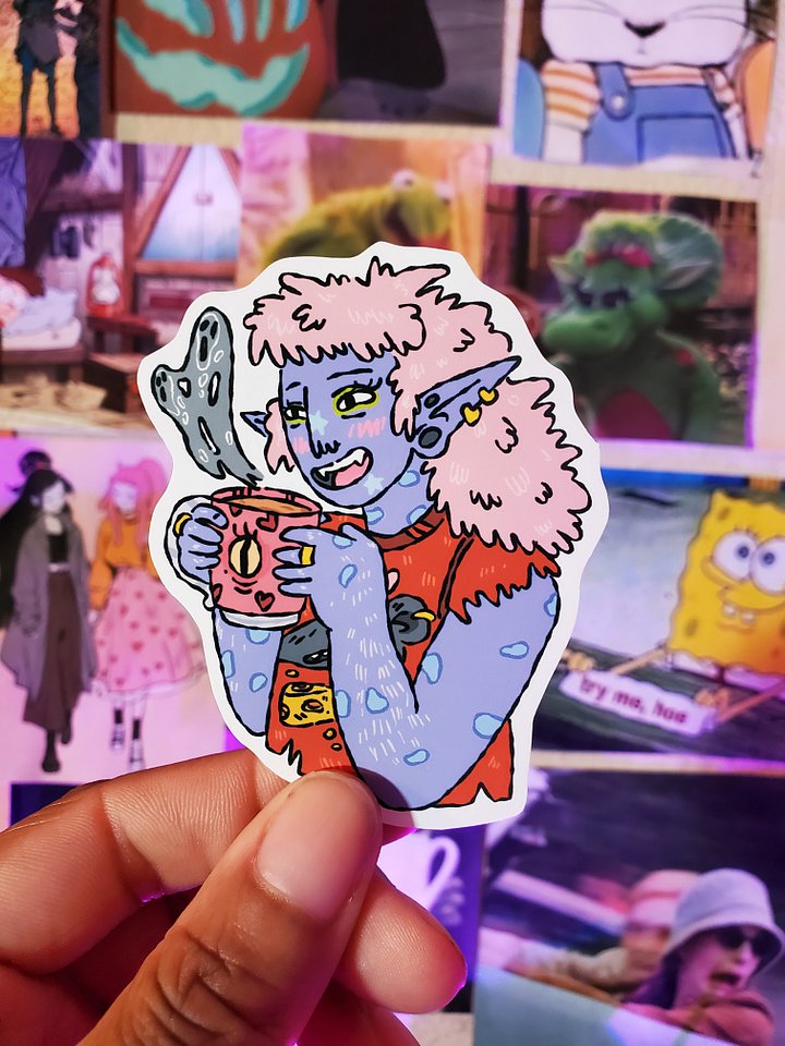 A Wicked Cup O' Coffee - Goblin Sticker product image (1)