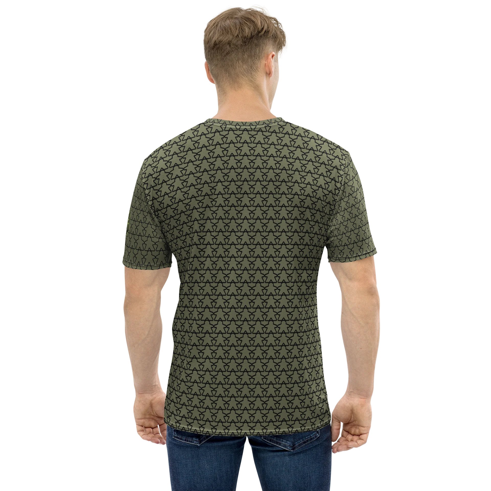 The All-Over Meeple T-Shirt - Army Green product image (3)