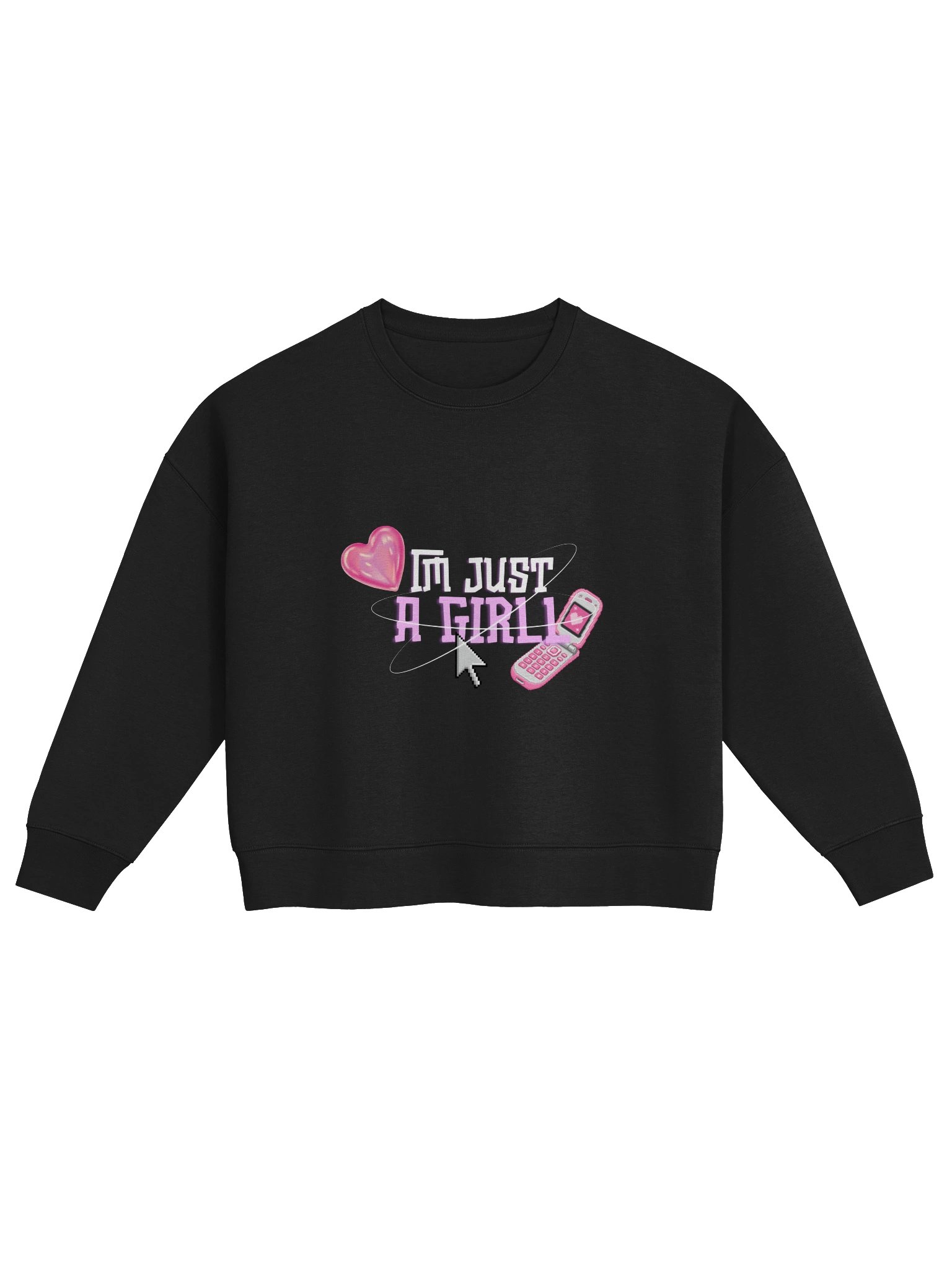 I’m Just A Girl Heart Phone Sweatshirt product image (1)