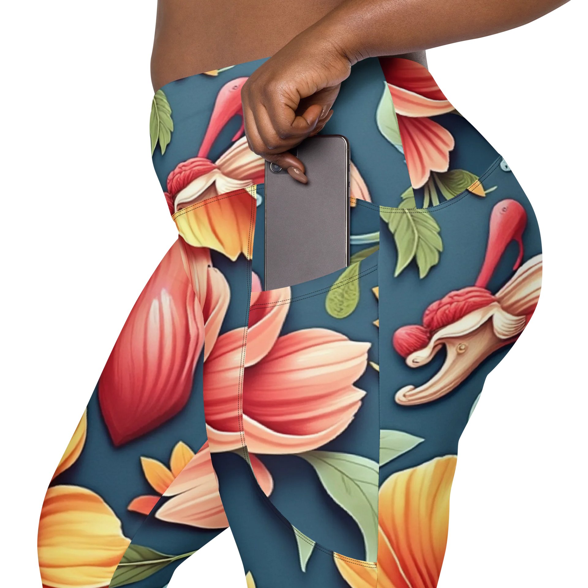 Barry Grady 'Floral Fiesta' Crossover Leggings with Pockets product image (8)