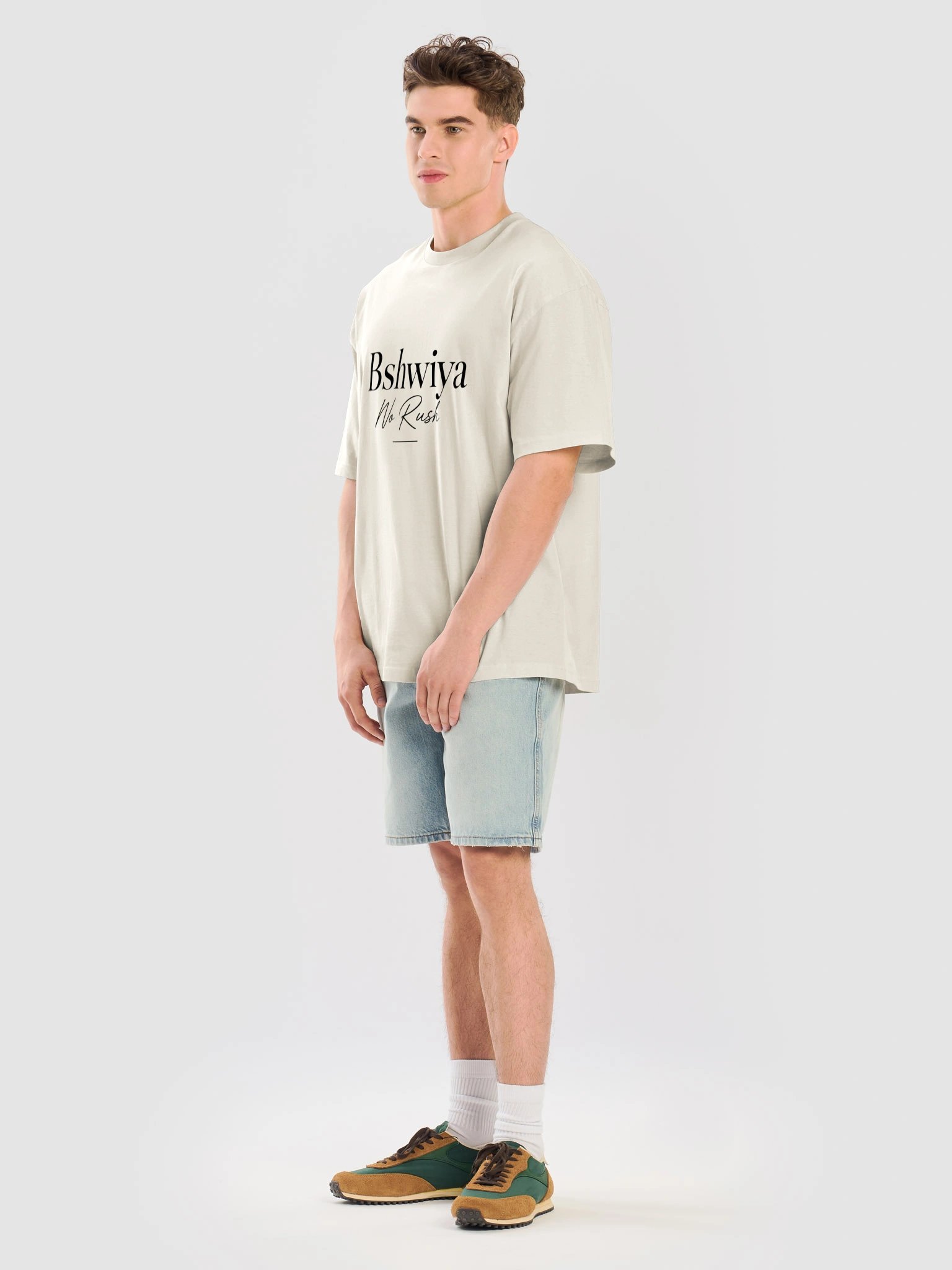 Bshwiya — No Rush — Moroccan State of Mind | AS Colour Middleweight Oversized T-Shirt product image (13)