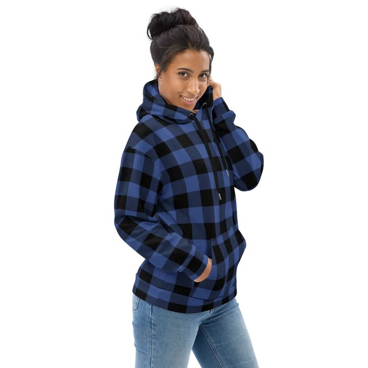 Lapis Blue Buffalo Check Plaid Hoodie product image (1)