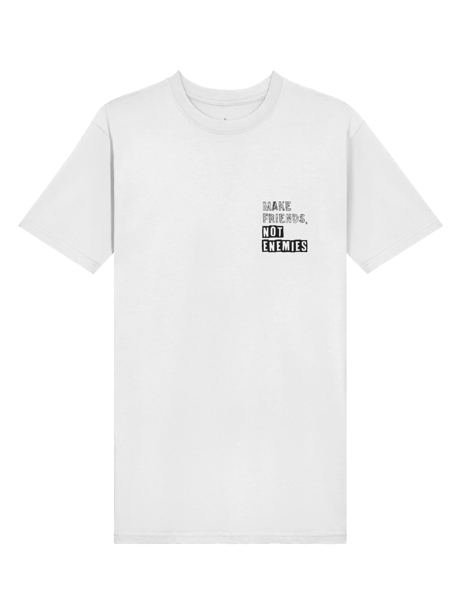 Make Friends Not Enemies White Tee product image (6)