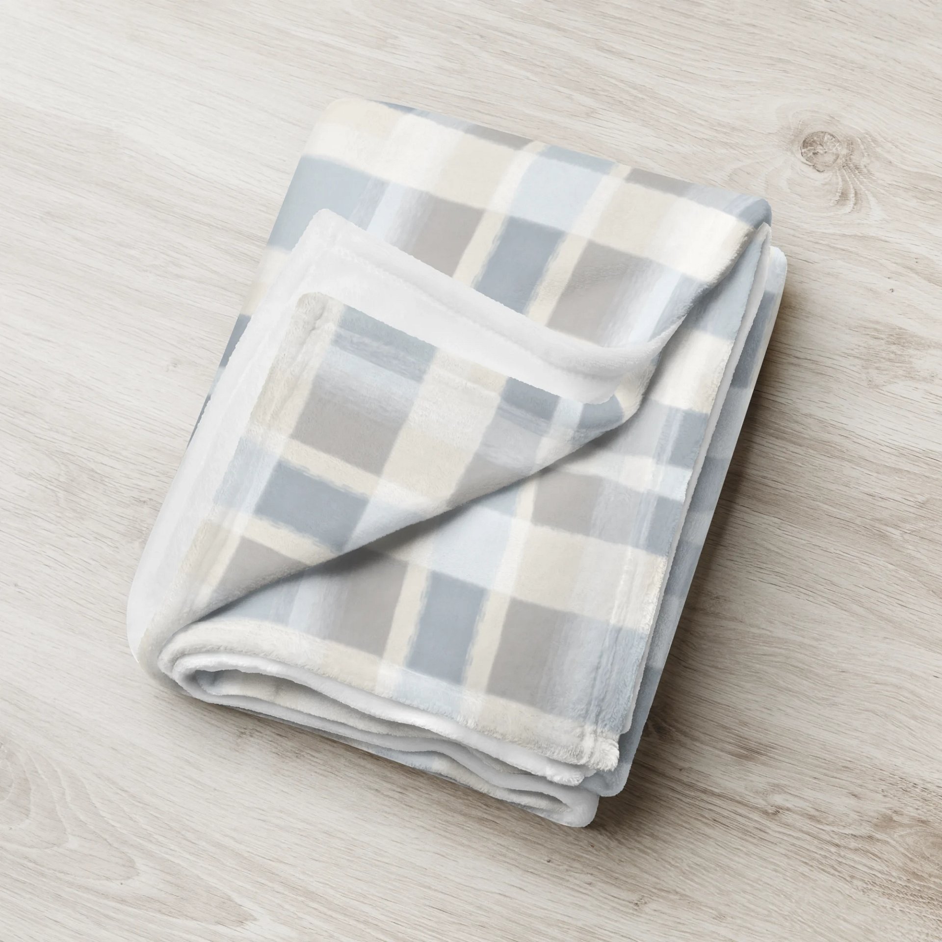 Slate Blue Winter Plaid Throw Blanket product image (3)
