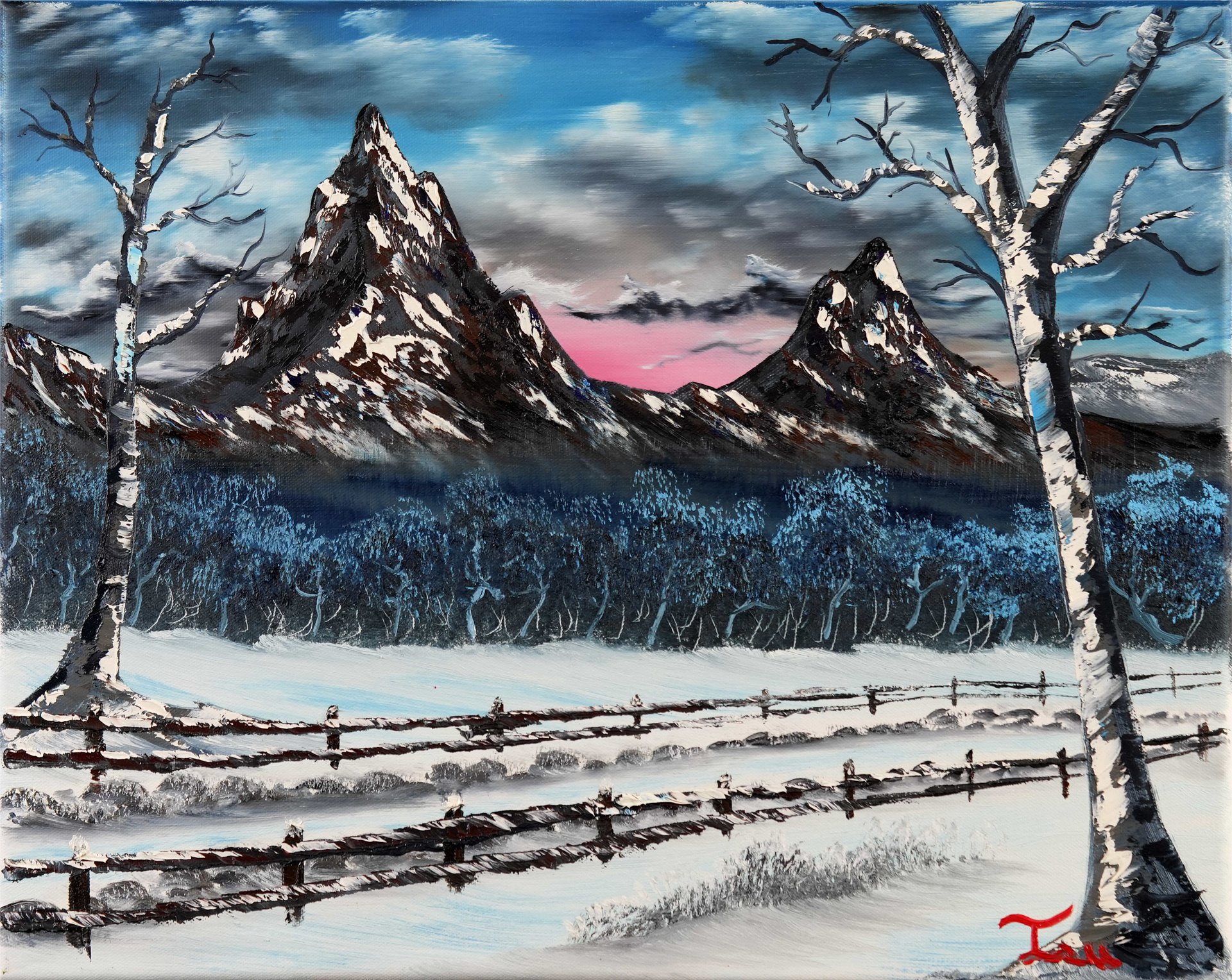 The Snowed in Road (Original) 16x20 Canvas product image (1)