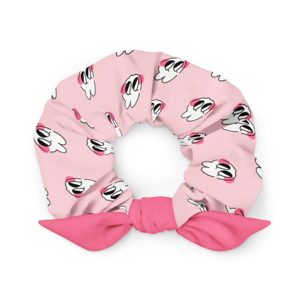 sneaky ⟡ printed scrunchie with bow [pink] product image (1)