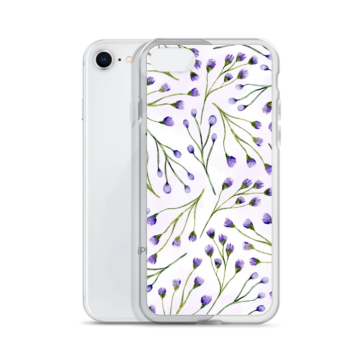 Lavender Flowers Watercolor Clear iPhone Case product image (55)