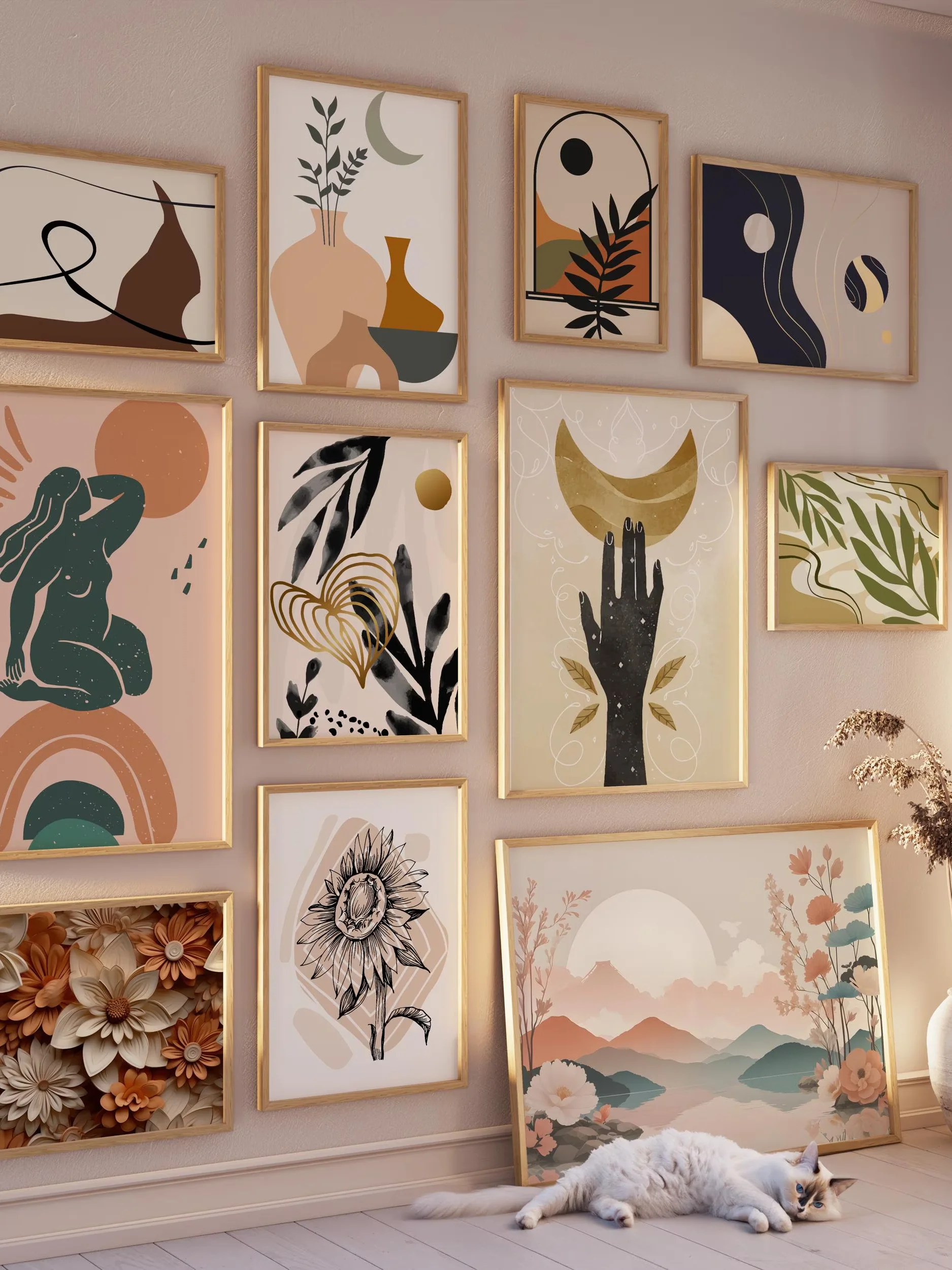Boho Wall Collage Mega Bundle, Set of 1250 Digital Download product image (7)