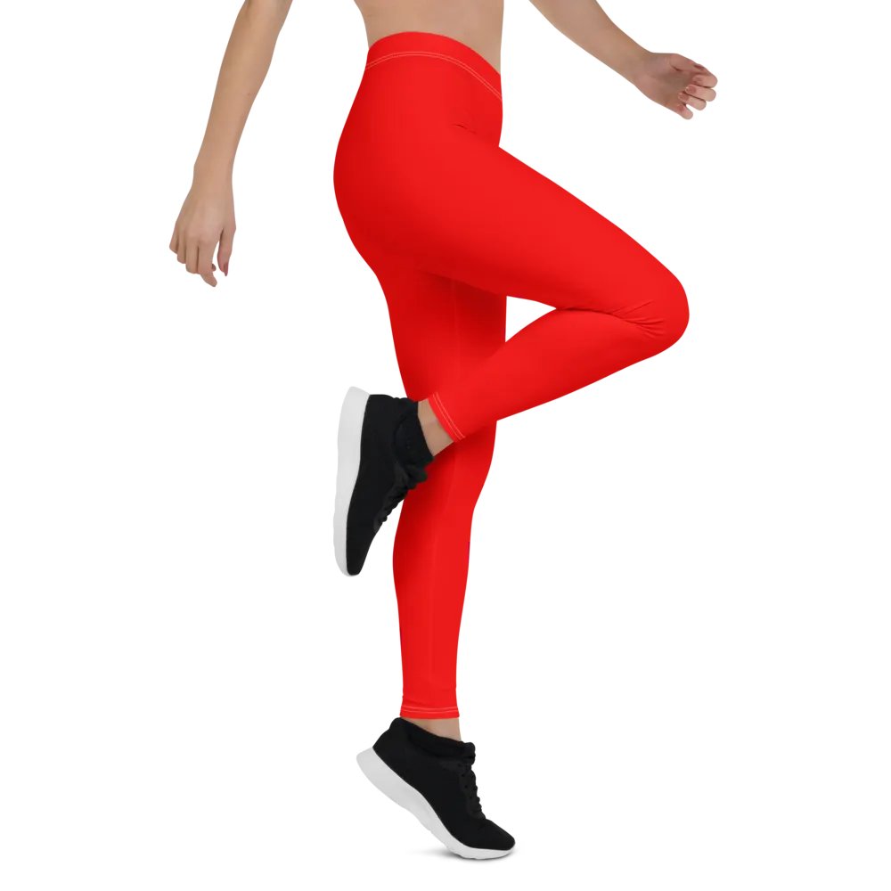 Plain Color Red Leggings product image (6)