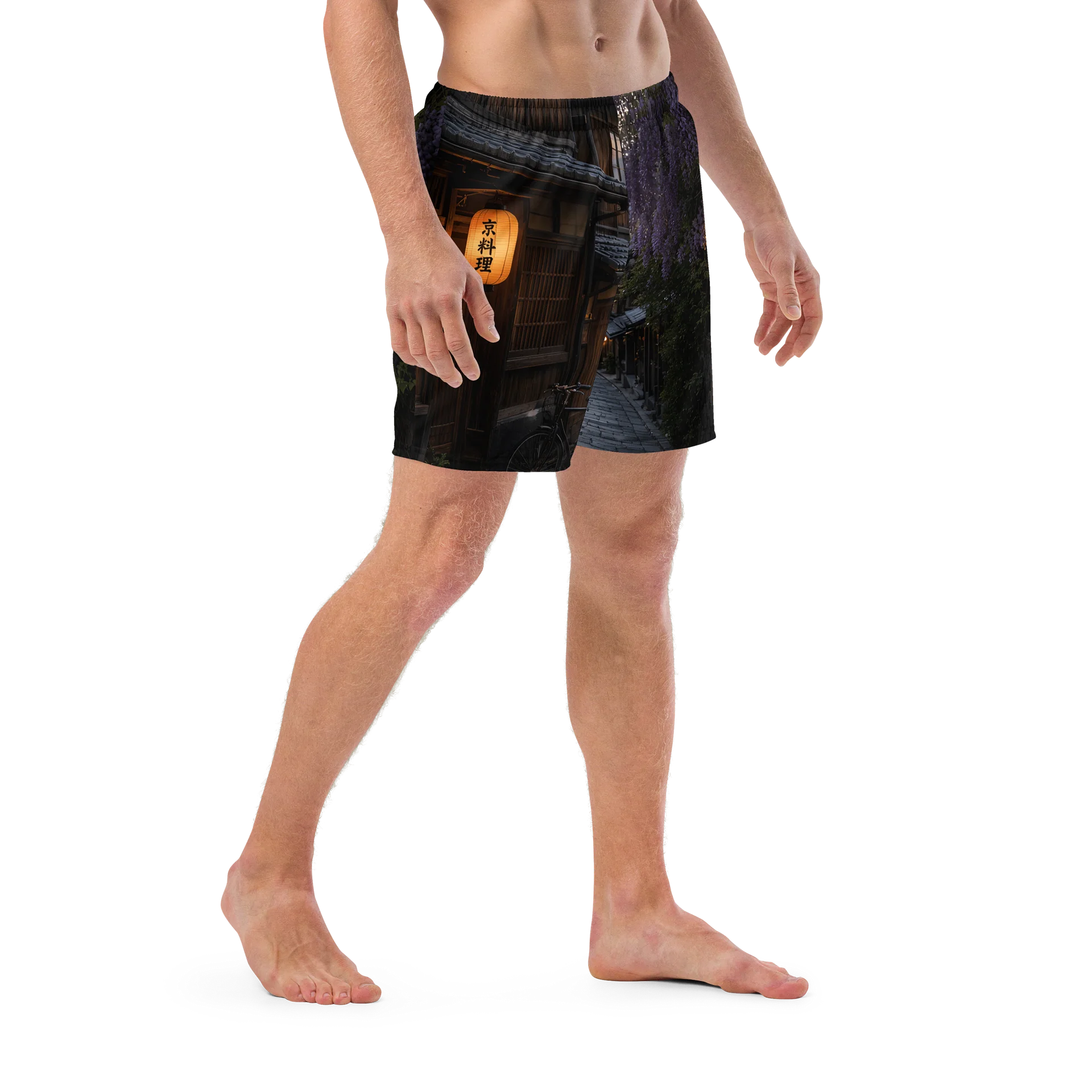 Traditional Japanese Street Wisteria Evening Swim Trunks product image (6)