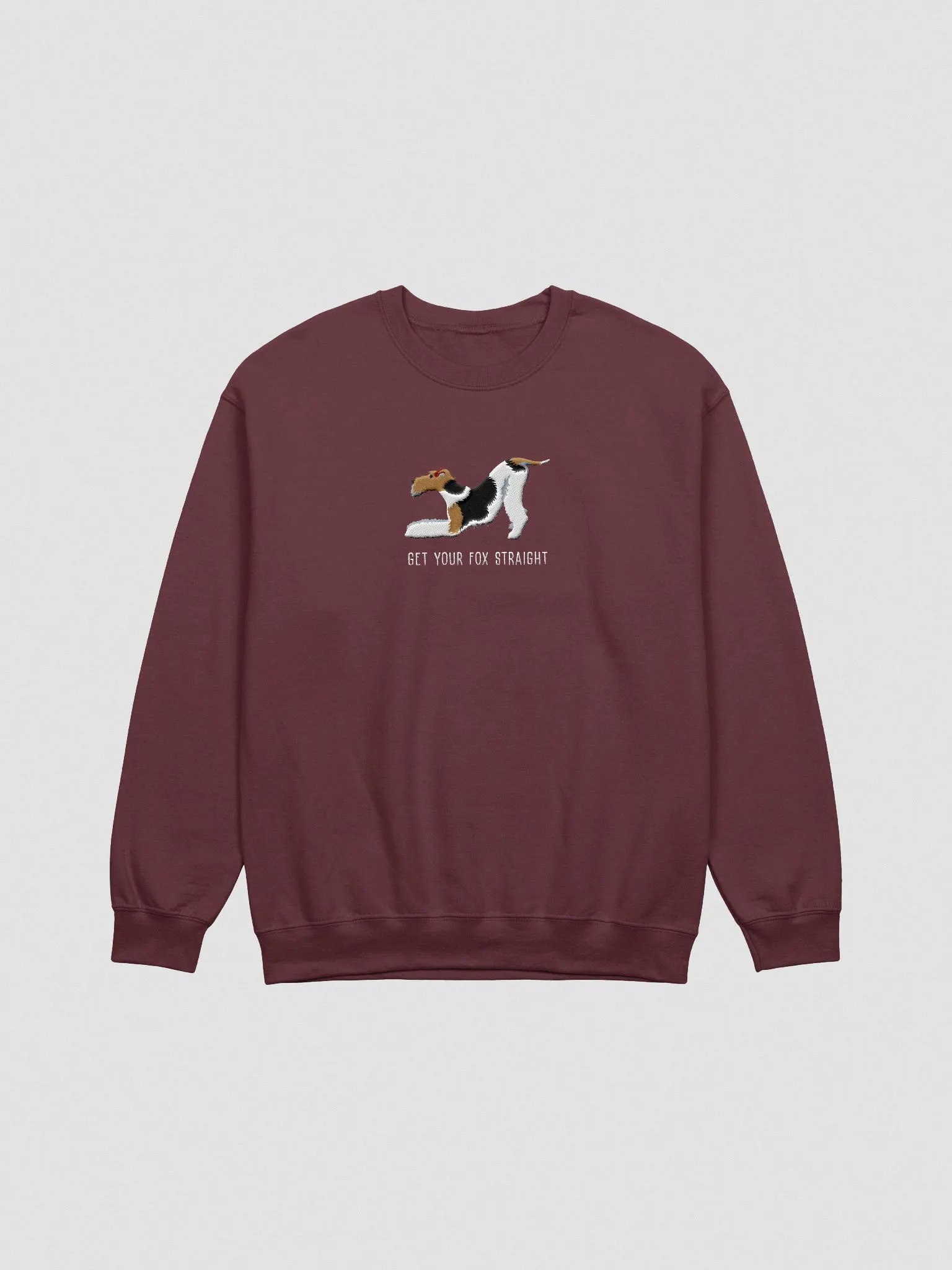 Get Your Fox Straight Sweatshirt (Embroidered) of a Wire Fox Terrier(Black, Tan, & White2) product image (4)