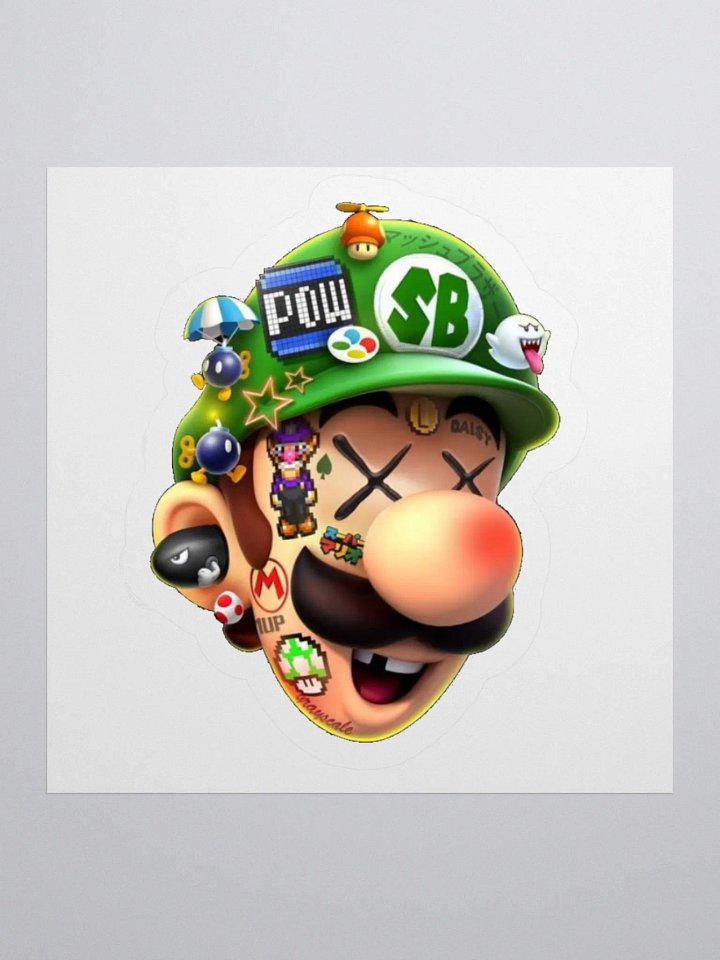 Smashed Brothers Luigi Slap Sticker product image (1)