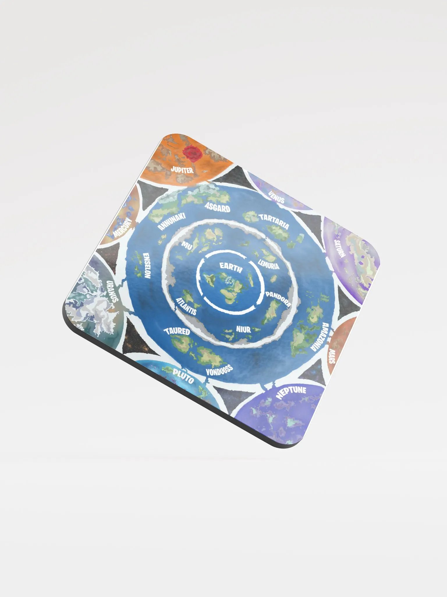 Beyond The Ice Wall Map Glossed Cork Coaster product image (1)