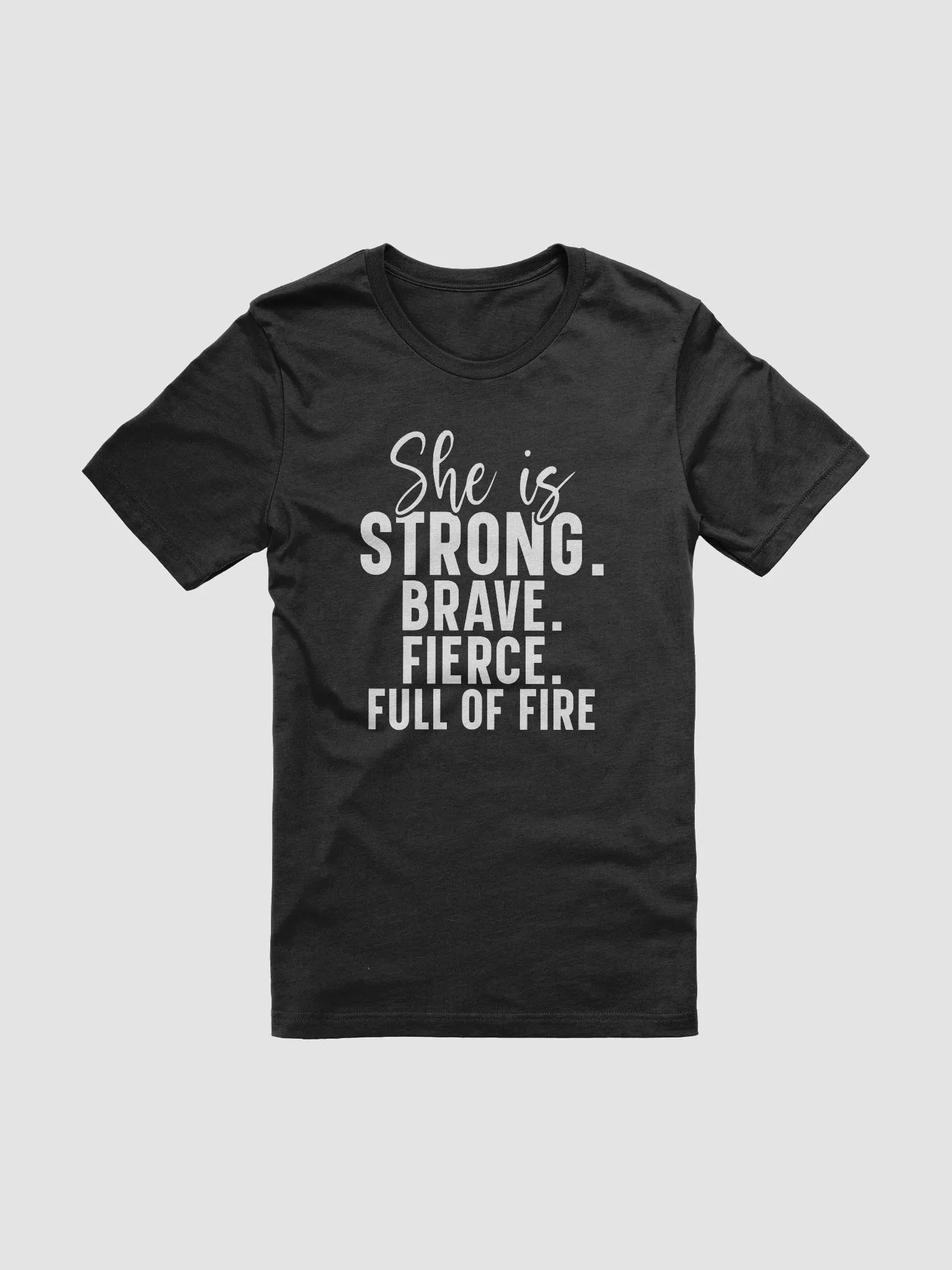 She Is Strong Brave Fierce Full Of Fire - Women's Black T-Shirt product image (3)