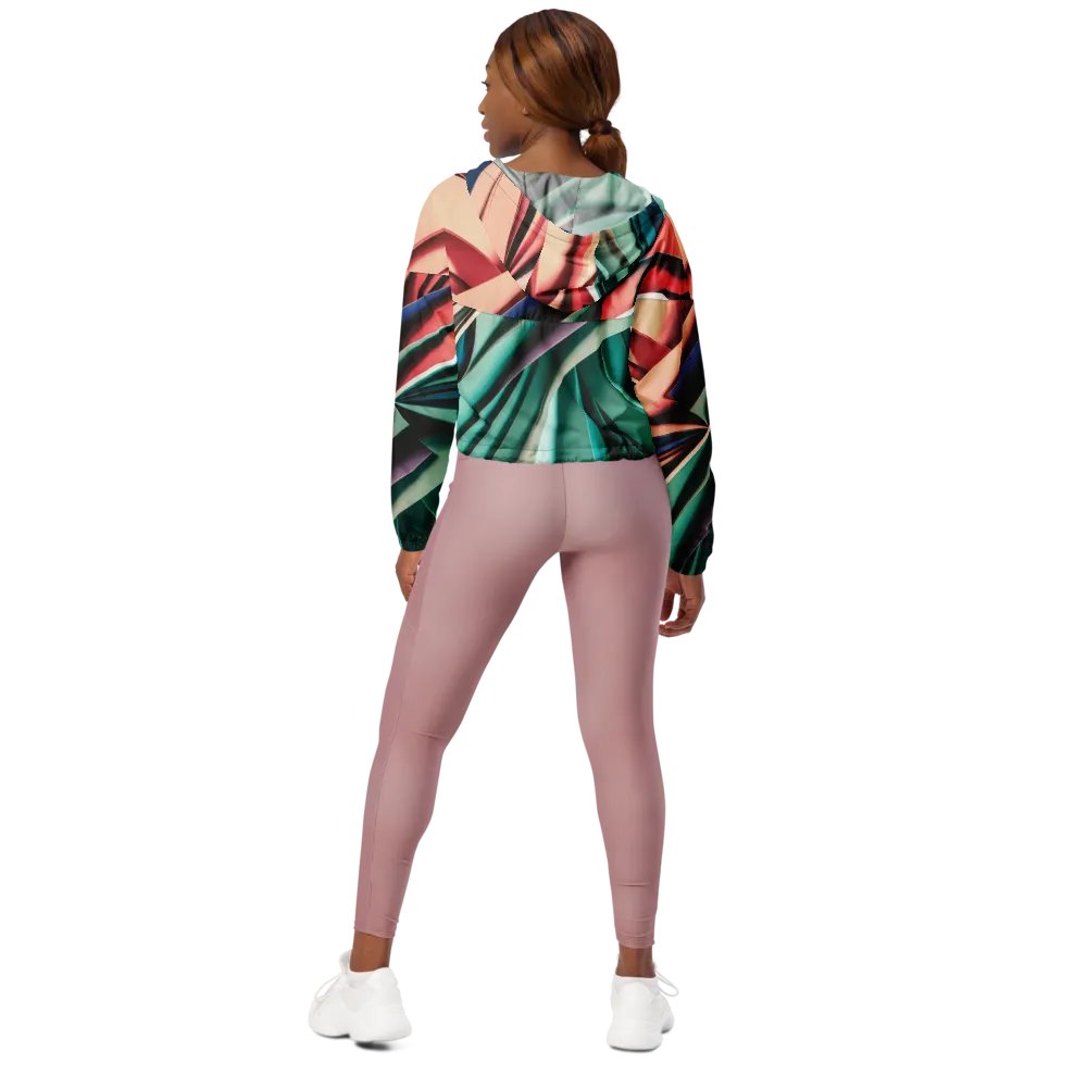 TDS Music Women's Cropped Windbreaker - Vibrant Abstract Design, Lightweight & Water-Resistant | XS–2XL product image (8)