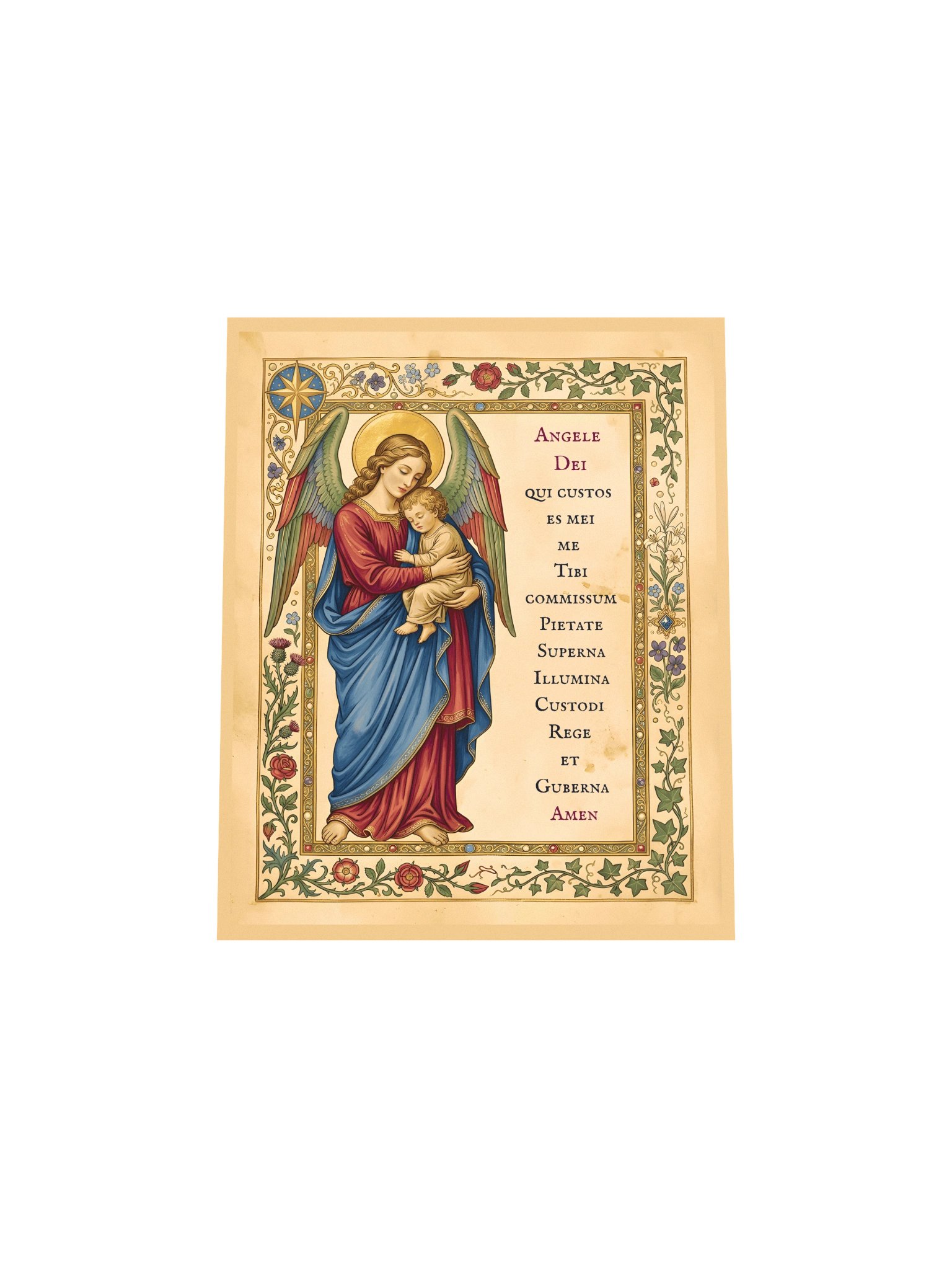 Angele Dei – Traditional Prayer to the Guardian Angel in Latin, Fine Art Poster product image (4)