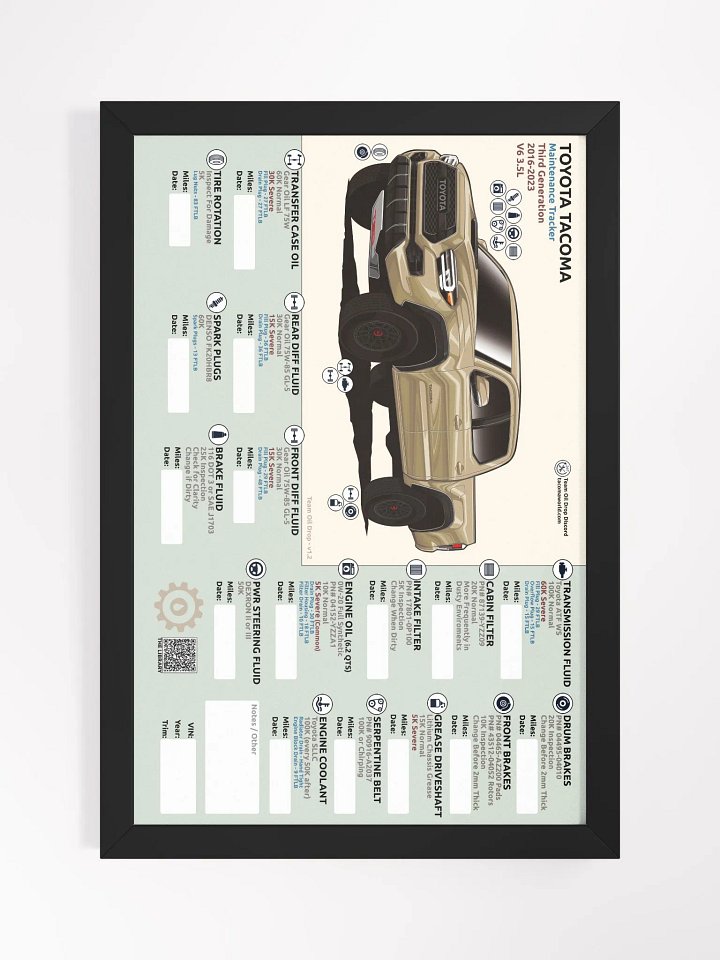 3RD GEN MAINTENANCE TRACKER V1.2 - Sand (FRAMED) product image (2)