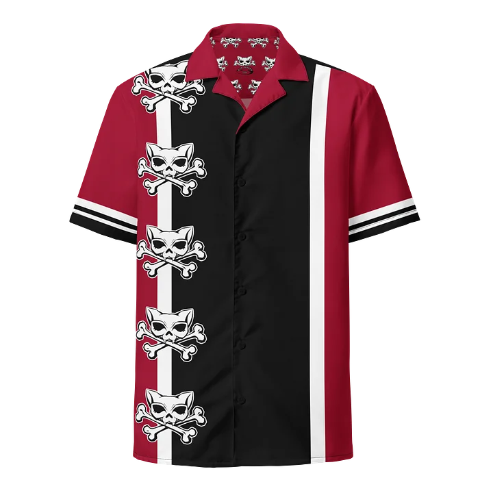 Red Kat Skull Bowling Shirt product image (1)