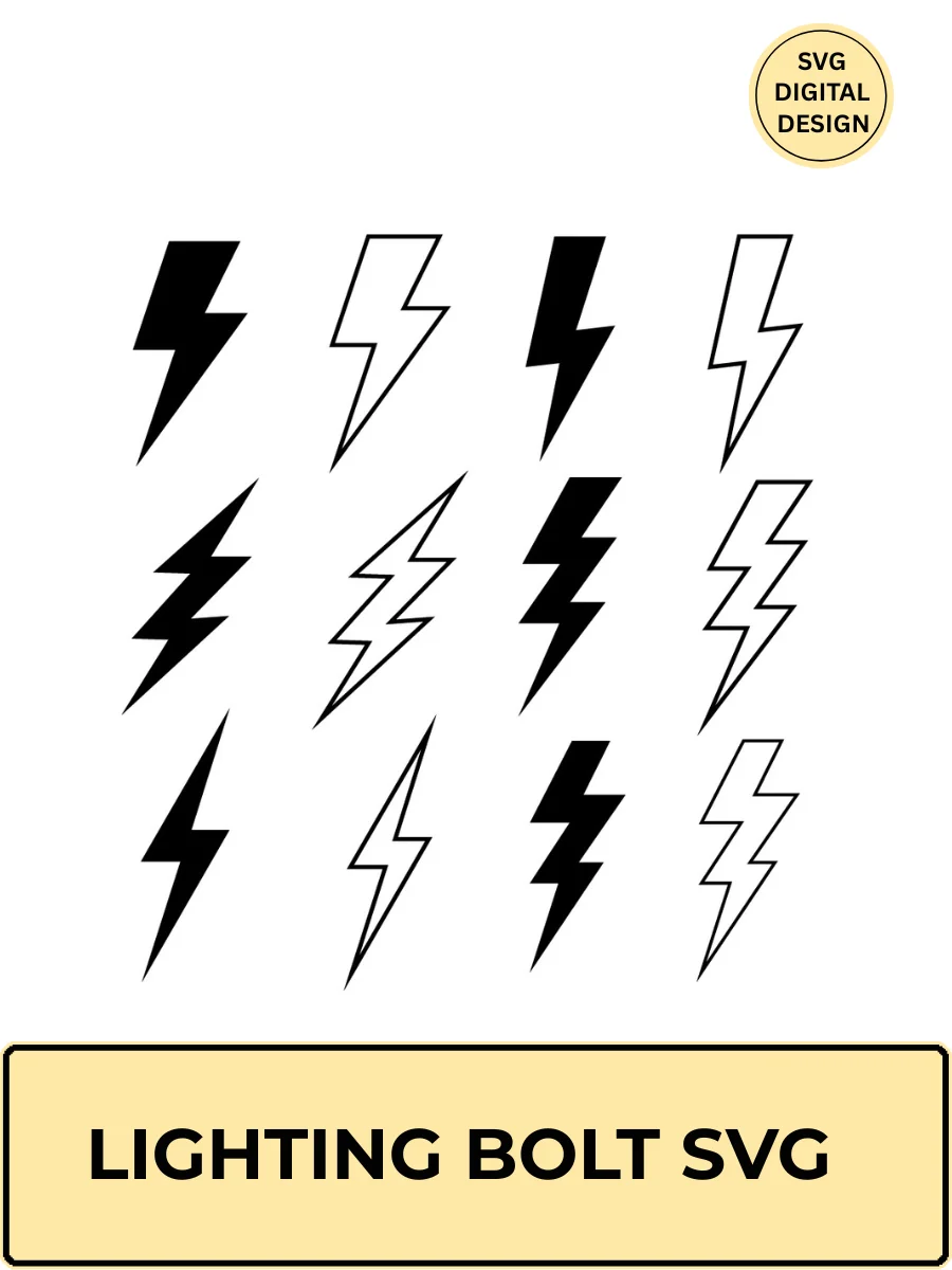 Lightning Bolt SVG Bundle Lightning Bolt Cut Files Instant Digital Download product image (1)