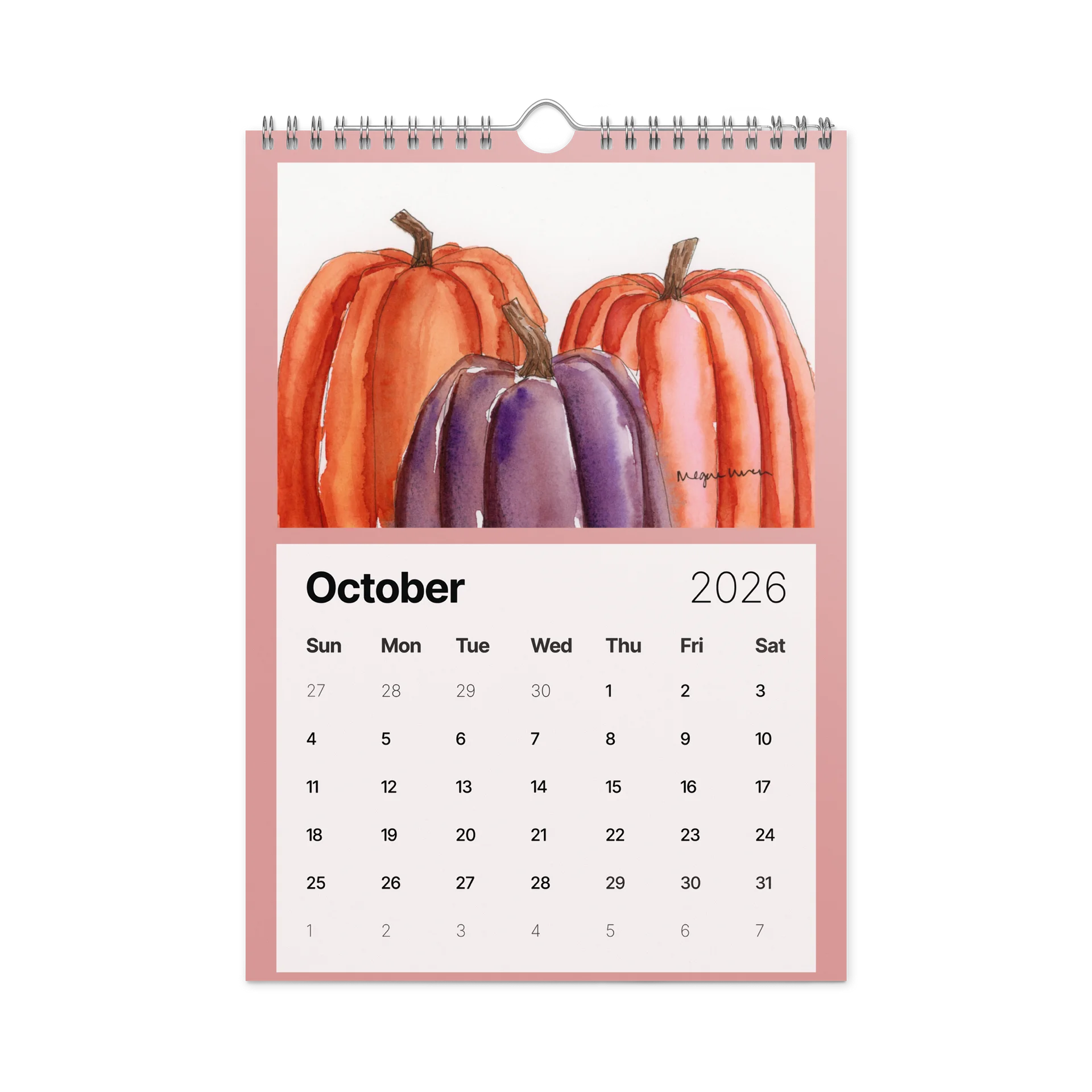 Watercolor Blooms 2026 Wall Calendar product image (12)