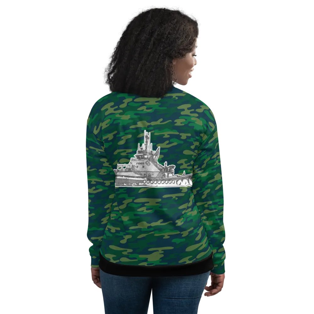Foss Tugboat Sketch Teal Camouflage Bomber Jacket product image (12)