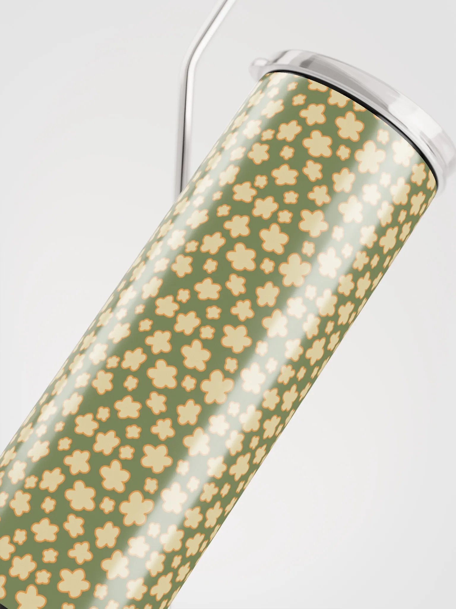 Simple Tan & Green Floral 20-oz. Stainless Steel Tumbler product image (7)