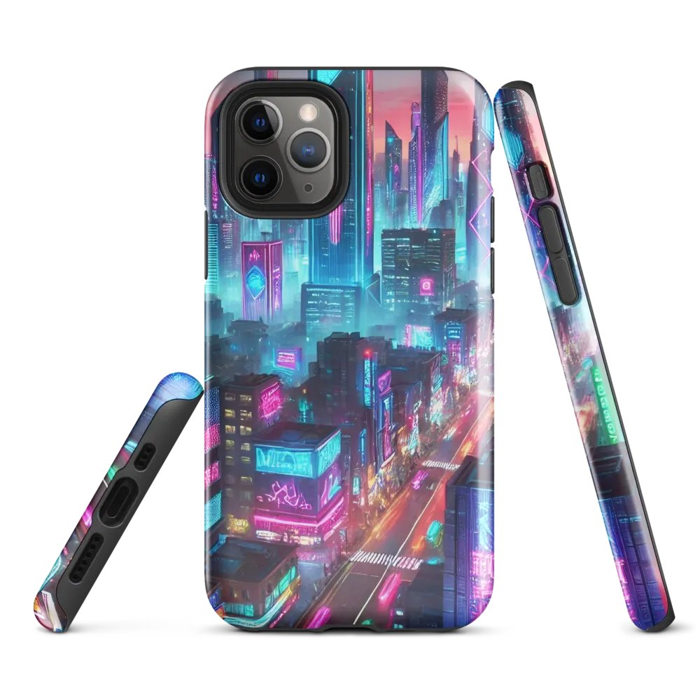 Neon Metropolis iPhone Tough Case - Futuristic Cityscape Design product image (1)